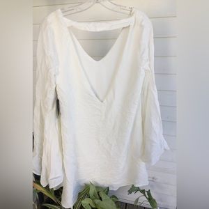 New Big Bell Sleeve White Lulus Dress Sz M